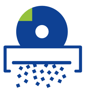Icon „Vernichtung von CDs“