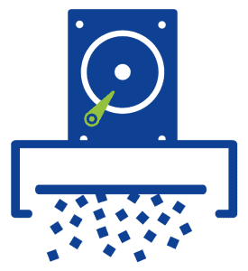 Icon „Vernichtung von Festplatten“