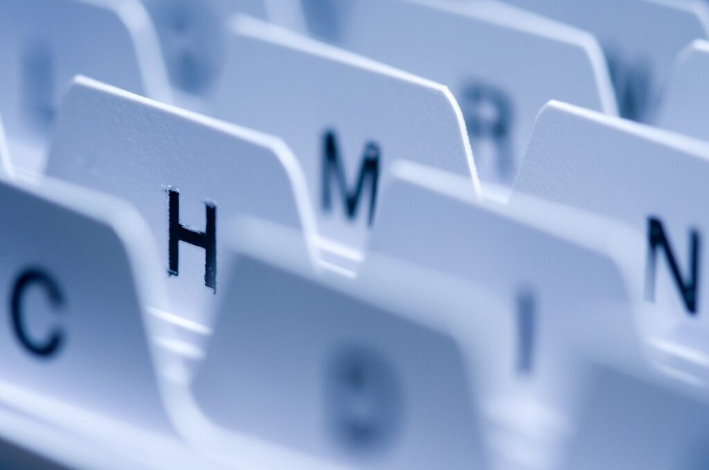 Alphabetisches Register zur Archivierung